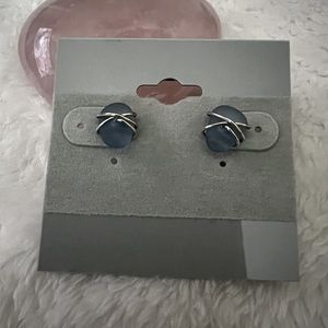 NWOT Sterling Silver Blue Chalcedony Earrings